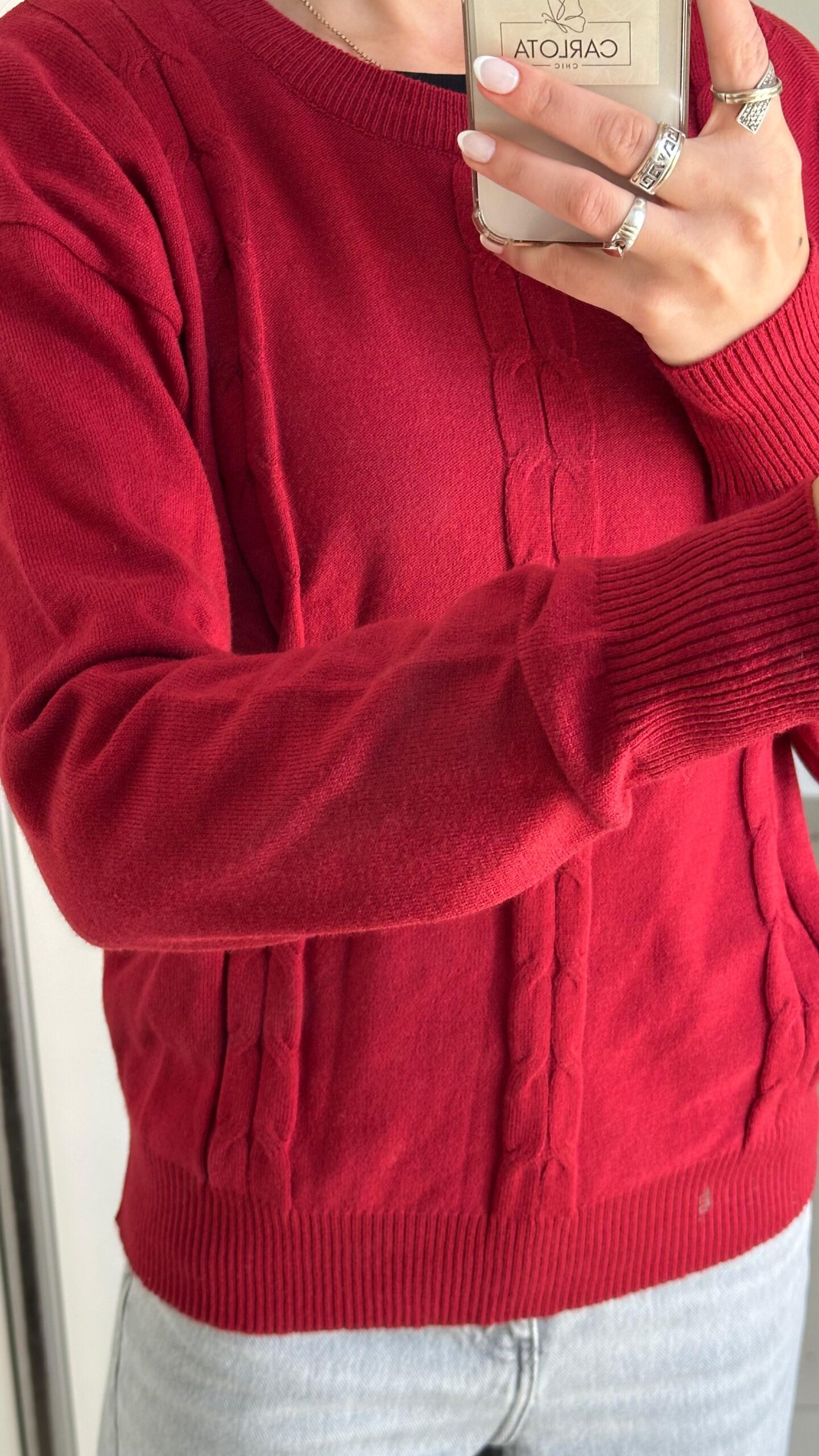 Sweater Trenza de vino