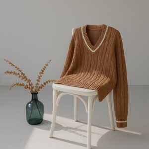 WhatsApp Image 2025-06-16 at 20.39.56 (3) Sweater Trenzado Cuello V Camel